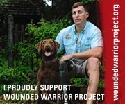 I Proudly Support Wounded Warrior Project Website Banner - Warrior with dog