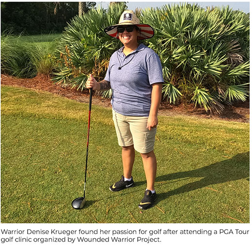 Warrior Denise Krueger found her passion for golf after attending a PGA golf clinic, organized by WWP.