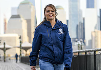 Warrior Antoinette Wallace takes a walk, which helps boost happy hormones.