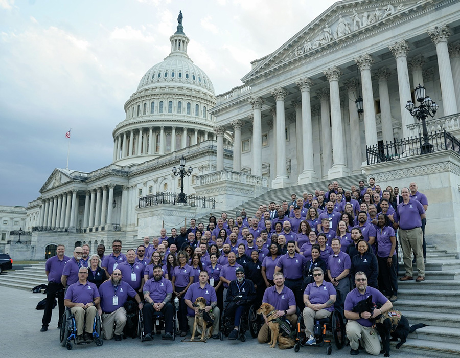 WWP warriors on the steps of Capitol Hill.