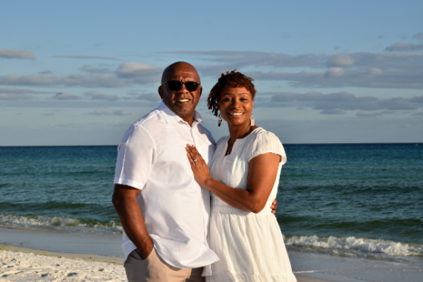 Randy and Jackie Price on the beach